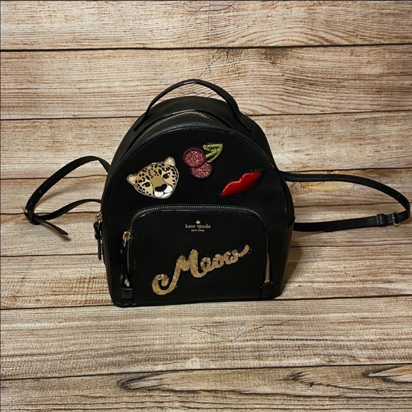 Kate Spade Black “Run Wild” Tomi Backpack Purse - Picture 3 of 13